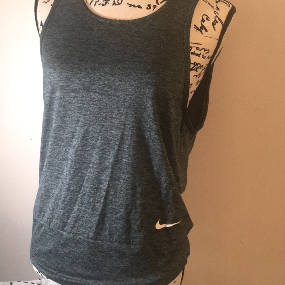 Nike dry fit navy blue and black tankSize medium